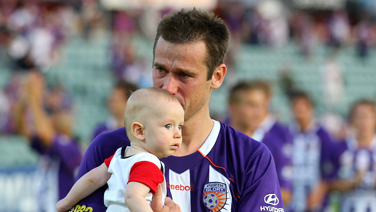 Jamie Harnwell and son on his retirement